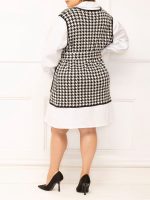 ELOQUII Elements Women's Plus Size Layered Look Shirt and Sweater Dress - Image 3