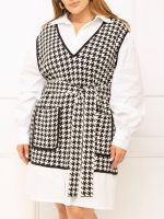 ELOQUII Elements Women's Plus Size Layered Look Shirt and Sweater Dress - Image 4