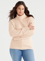 Sofia Jeans Women's Plus Size Cutout Turtleneck Sweater with Sequins, Sizes 1X-5X